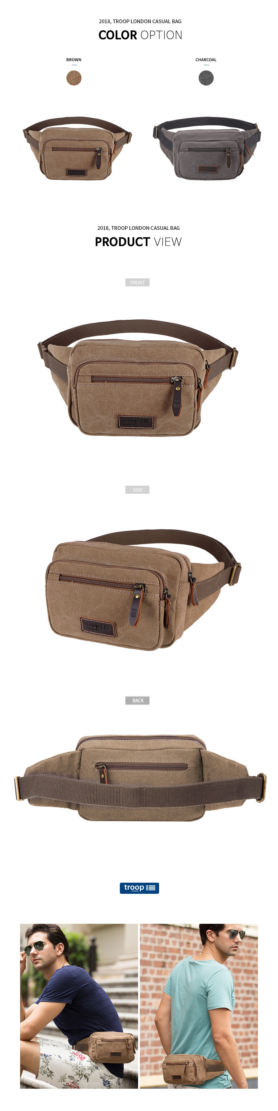 트룹런던(TROOPLONDON) 힙색 TRP0377